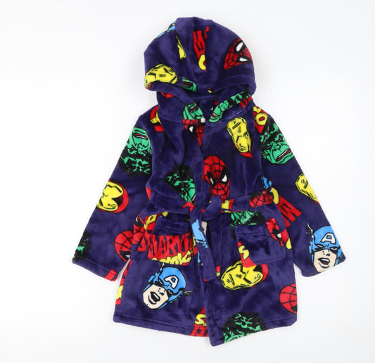 Marvel Boys Multicoloured 4 Years Hooded Fleece Superhero Robe