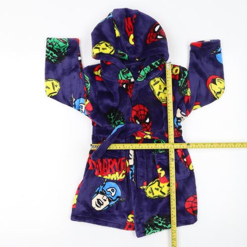 Marvel Boys Multicoloured 4 Years Hooded Fleece Superhero Robe