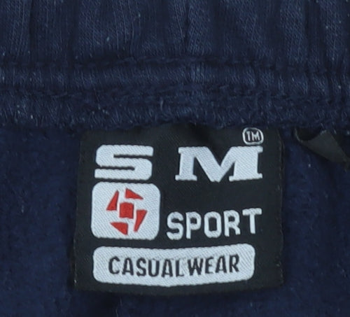 SM Sport Women's Blue Fleece Jogger Trousers Size M