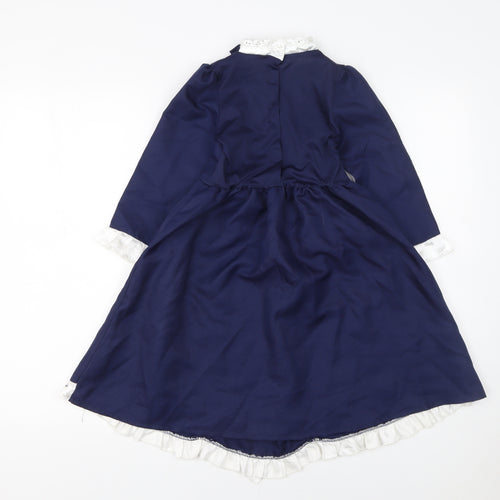 Disney Girls Blue Victorian Princess Dress Set 3-4 Years Polyester Costume