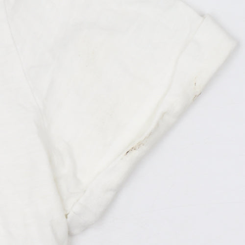 Mint Velvet Women's White Lace Front Cotton T-Shirt Size 16