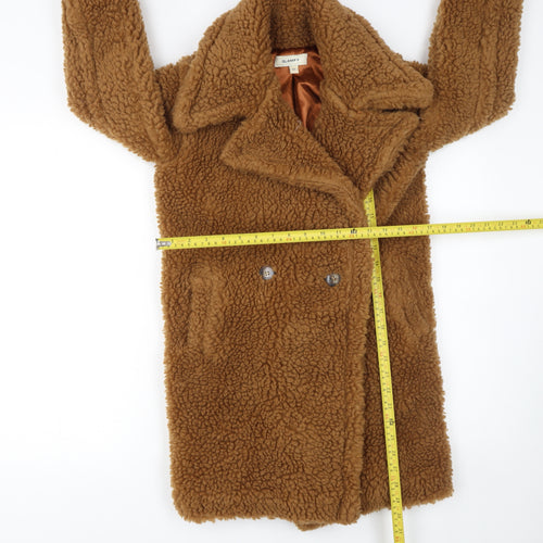Glamify Girls Brown Teddy Fleece Double-Breasted Coat 5-6 Years
