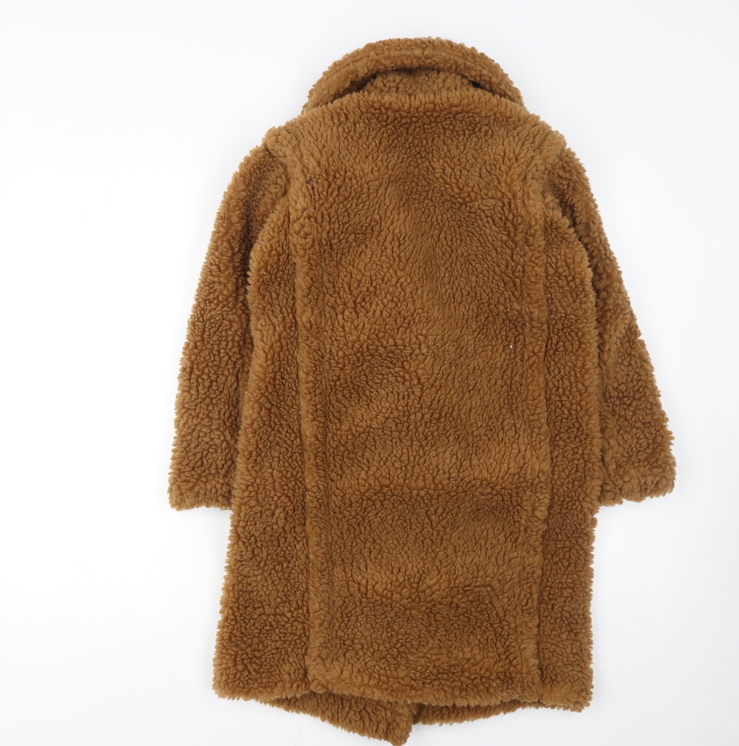 Glamify Girls Brown Teddy Fleece Double-Breasted Coat 5-6 Years