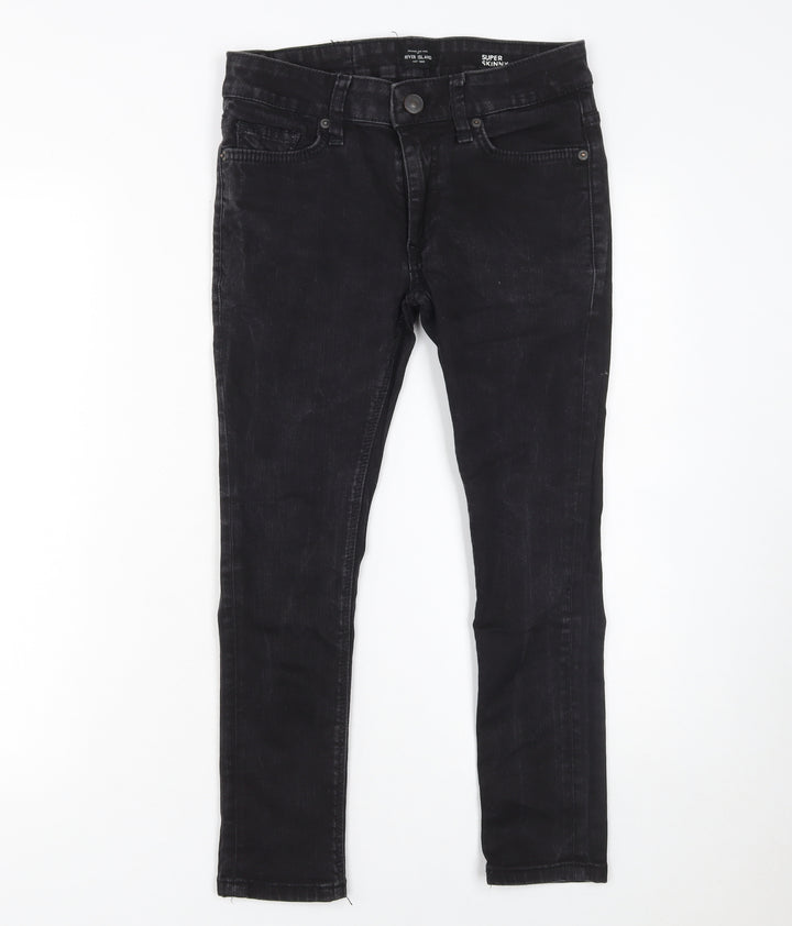 River Island Men's Black Super Skinny Jeans UK 28S Denim Cotton Blend