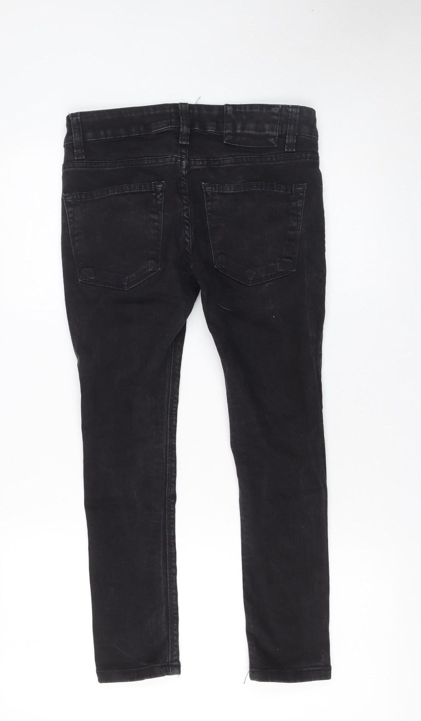 River Island Men's Black Super Skinny Jeans UK 28S Denim Cotton Blend