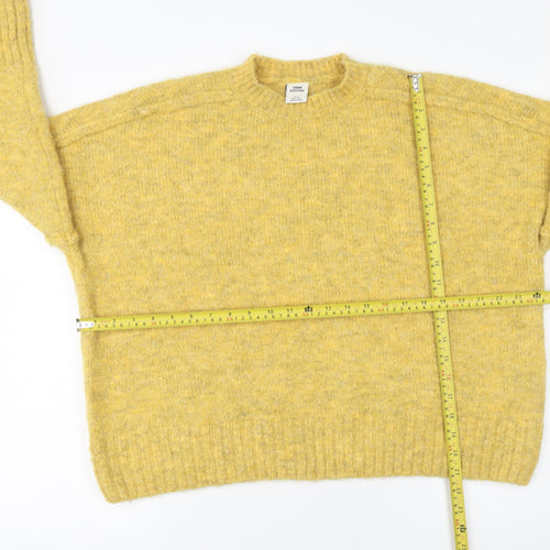 Urban Outfitters Womens Yellow Mock Neck Relaxed Fit Knit Jumper M