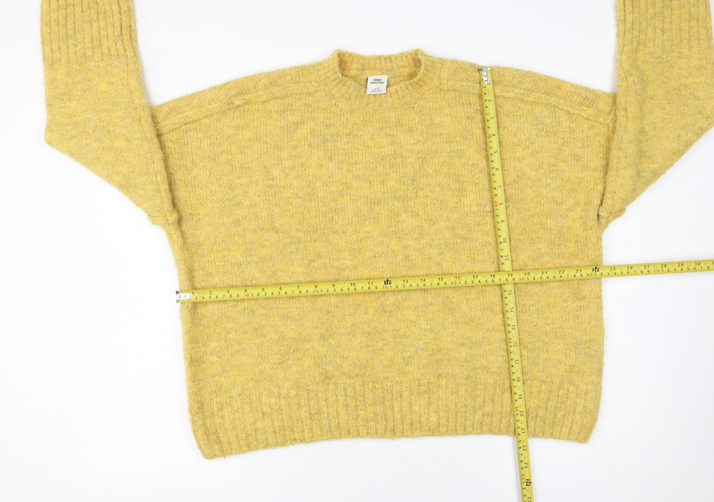 Urban Outfitters Womens Yellow Mock Neck Relaxed Fit Knit Jumper M