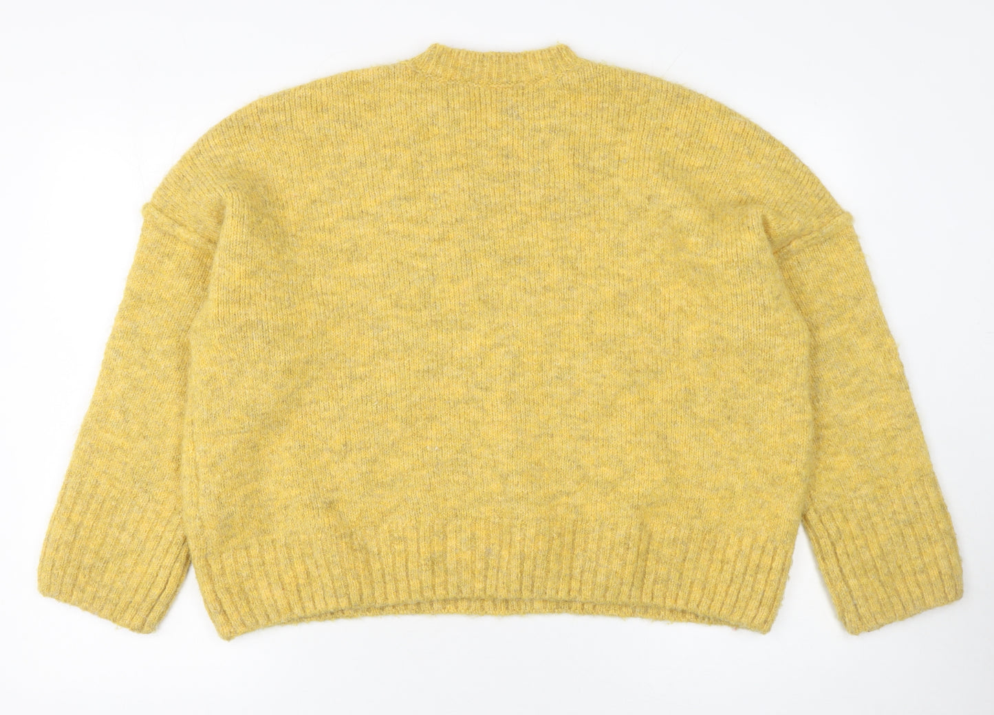Urban Outfitters Womens Yellow Mock Neck Relaxed Fit Knit Jumper M