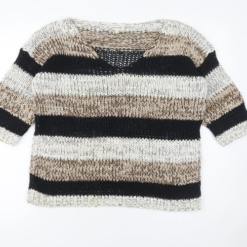 River Island Women’s Multicoloured Size 8 Chunky Knit V-Neck Jumper