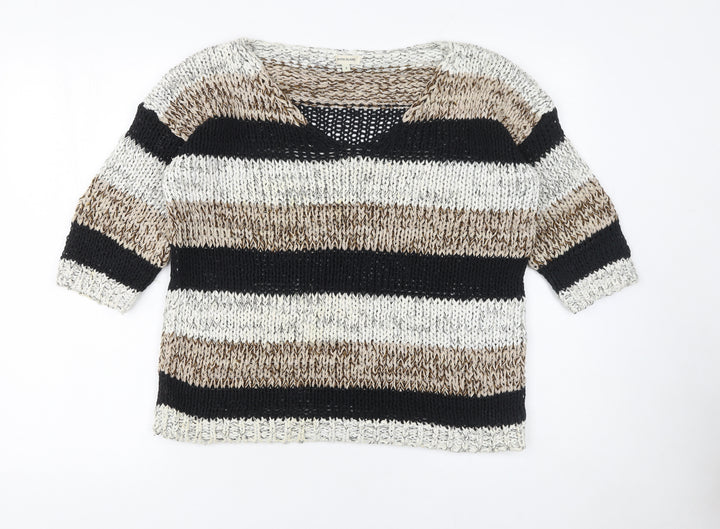 River Island Women’s Multicoloured Size 8 Chunky Knit V-Neck Jumper