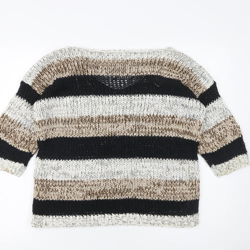 River Island Women’s Multicoloured Size 8 Chunky Knit V-Neck Jumper