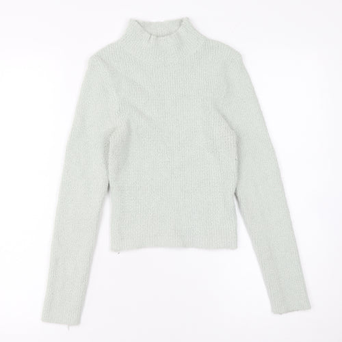 Urban Outfitters Women Grey Mock Neck Slim Knit Pullover Jumper Size S