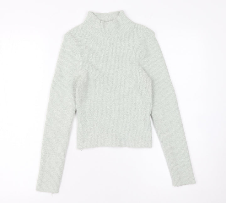 Urban Outfitters Women Grey Mock Neck Slim Knit Pullover Jumper Size S