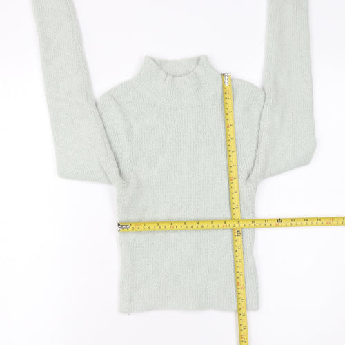 Urban Outfitters Women Grey Mock Neck Slim Knit Pullover Jumper Size S