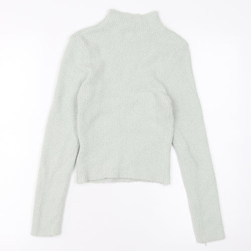Urban Outfitters Women Grey Mock Neck Slim Knit Pullover Jumper Size S