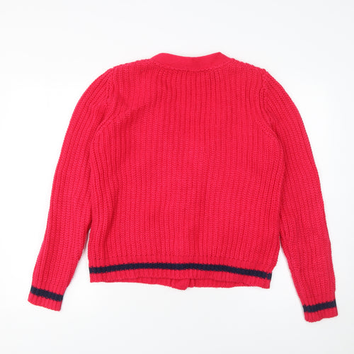 Atmosphere Women's Red Chunky Knit V-Neck Cardigan Size 14