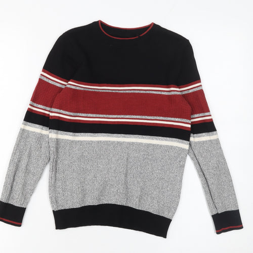 Next Boys Multicoloured Striped Cotton Crew Neck Jumper 9 Years