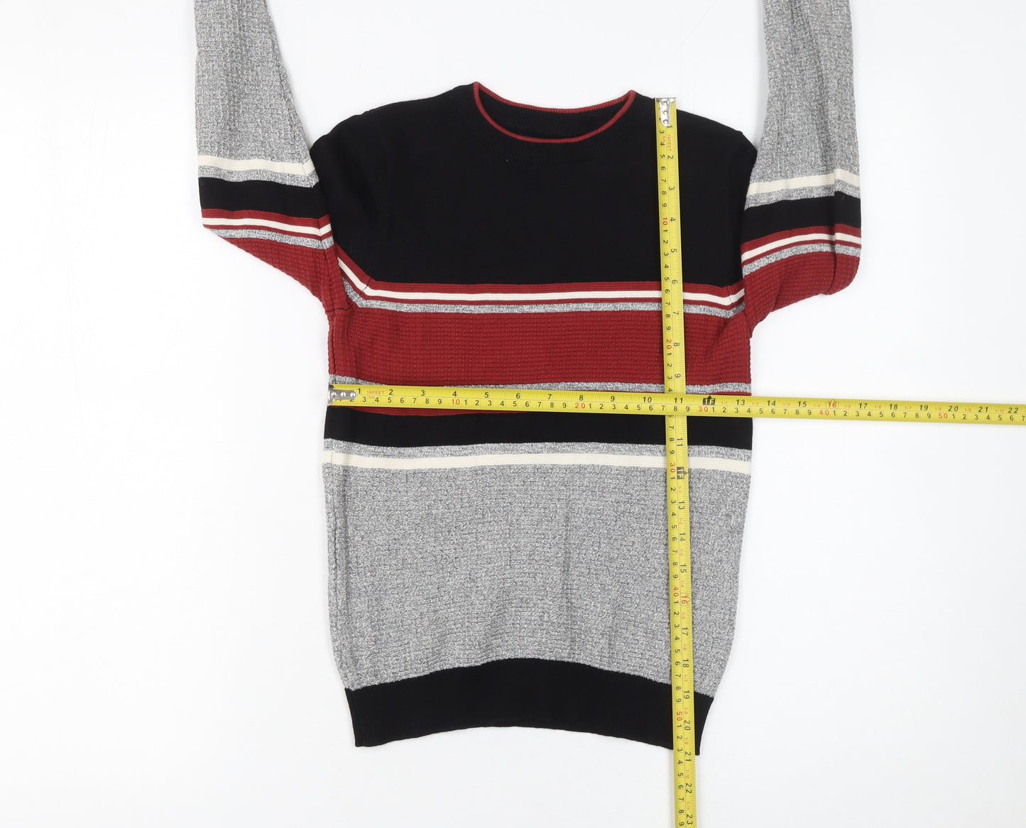 Next Boys Multicoloured Striped Cotton Crew Neck Jumper 9 Years