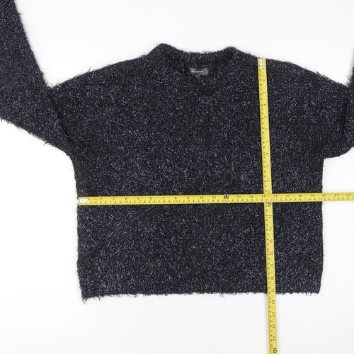 Primark Womens Black XS Fluffy Crew Neck Pullover Jumper