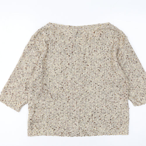 H&M Womens Beige Chunky-Knit Pullover Jumper Size S