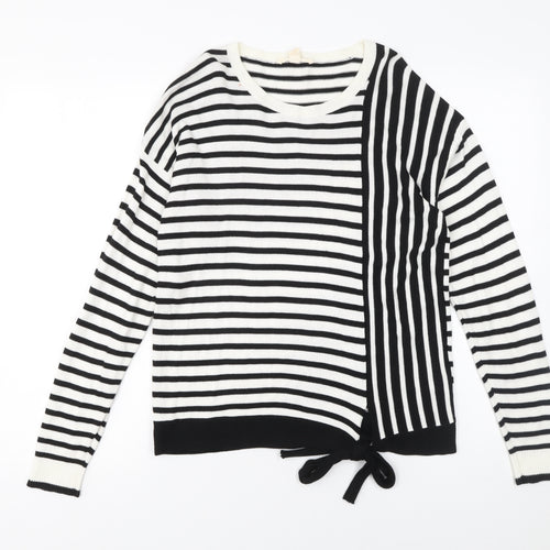 Esprit Women’s Black & White Striped Knit Jumper Size S