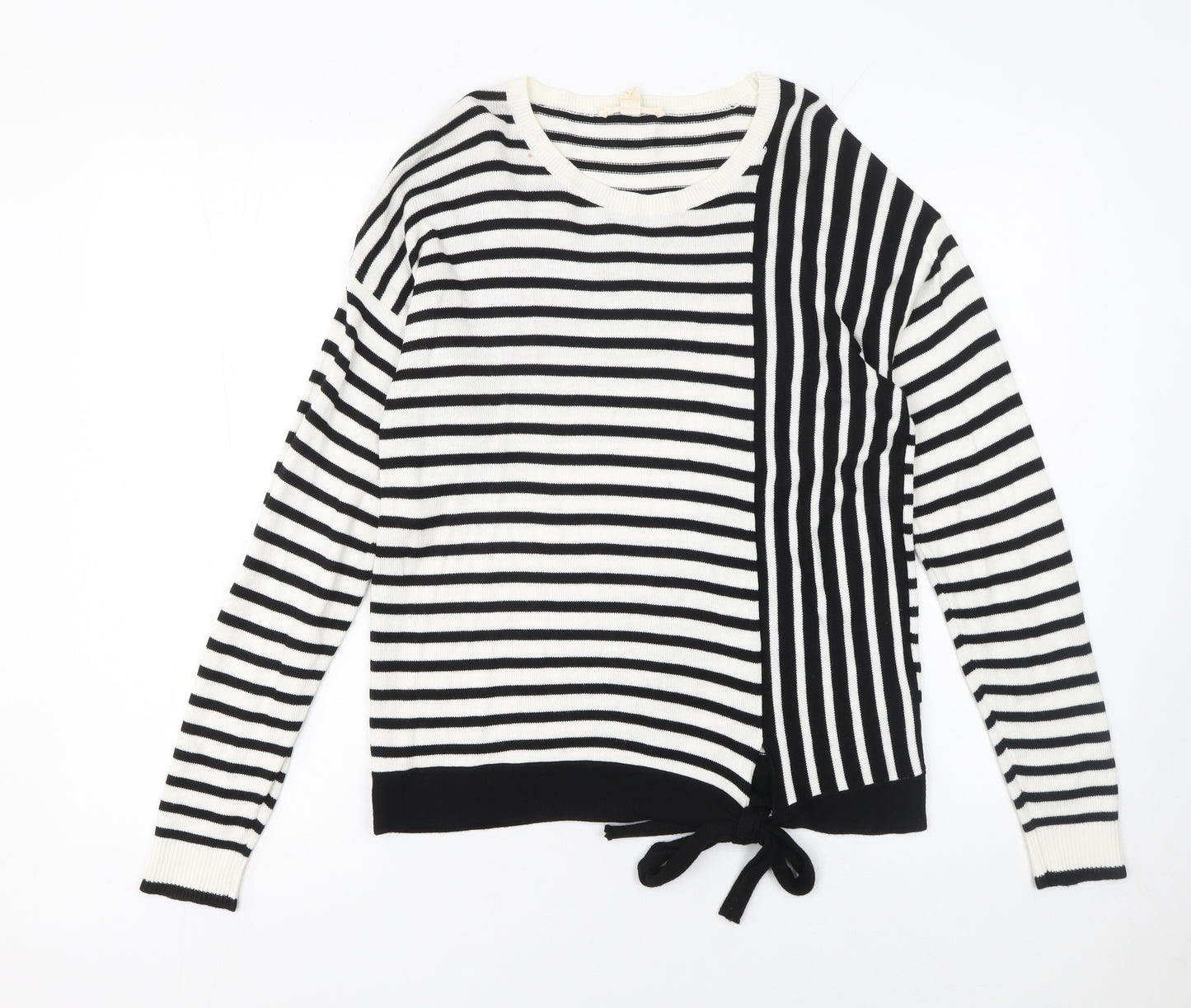Esprit Women’s Black & White Striped Knit Jumper Size S