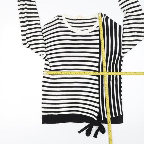 Esprit Women’s Black & White Striped Knit Jumper Size S