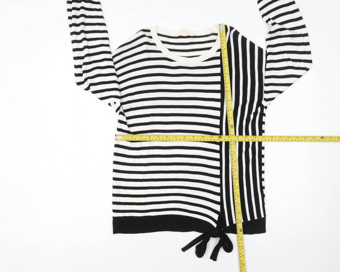 Esprit Women’s Black & White Striped Knit Jumper Size S