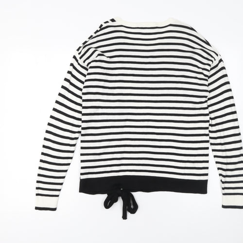 Esprit Women’s Black & White Striped Knit Jumper Size S