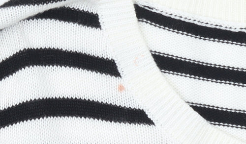 Esprit Women’s Black & White Striped Knit Jumper Size S