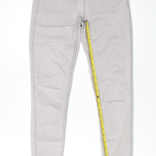 Pieces Women’s Grey High Waist Jeggings Size S Slim Fit Stretch Zip