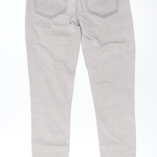 Pieces Women’s Grey High Waist Jeggings Size S Slim Fit Stretch Zip