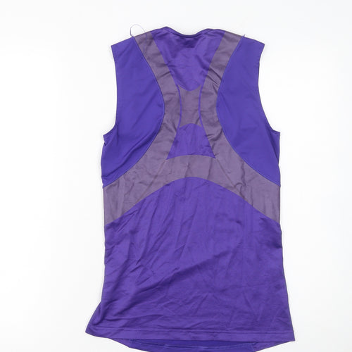 Reebok Womens Purple Sleeveless V-Neck Tank Top L Gym Activewear