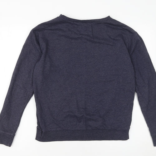 H&M Divided Women's Navy Blue Pullover Sweatshirt Size S Cotton Blend