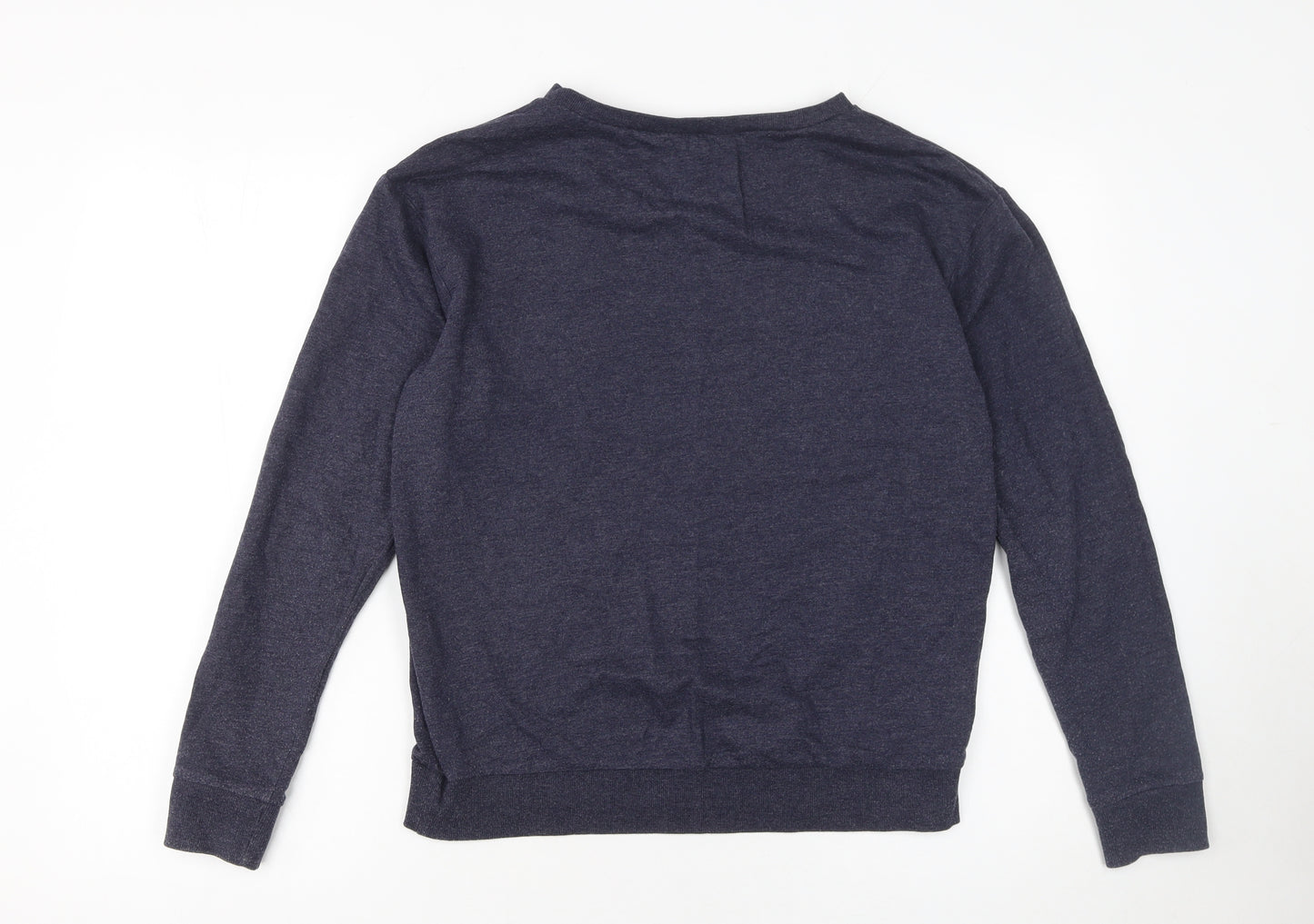 H&M Divided Women's Navy Blue Pullover Sweatshirt Size S Cotton Blend