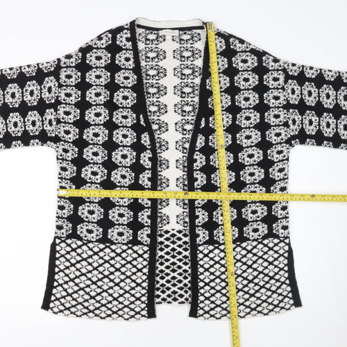 Monsoon Women's Black & White Knit Cardigan S Kimono Sleeve