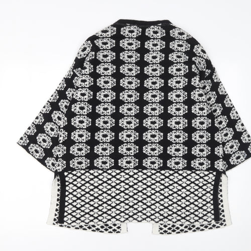 Monsoon Women's Black & White Knit Cardigan S Kimono Sleeve