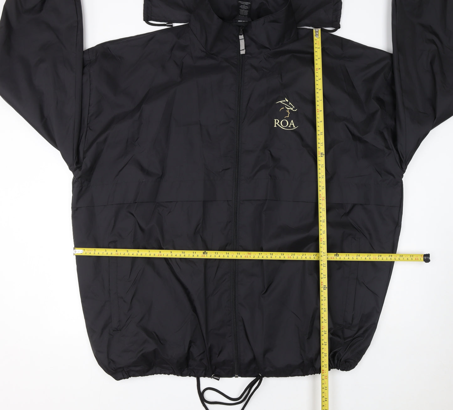 B&C Collection Unisex Black 3XL Windbreaker Jacket ROA Logo Lightweight
