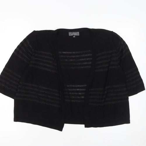 Marks and Spencer Women’s Black Striped 3/4 Sleeve Cardigan Size 16