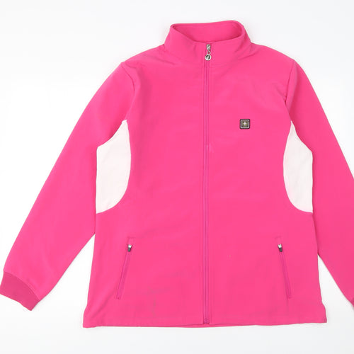Island Green Womens Pink Softshell Golf Jacket Size 16 Full Zip Activewear