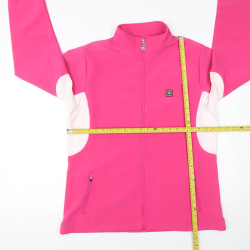 Island Green Womens Pink Softshell Golf Jacket Size 16 Full Zip Activewear