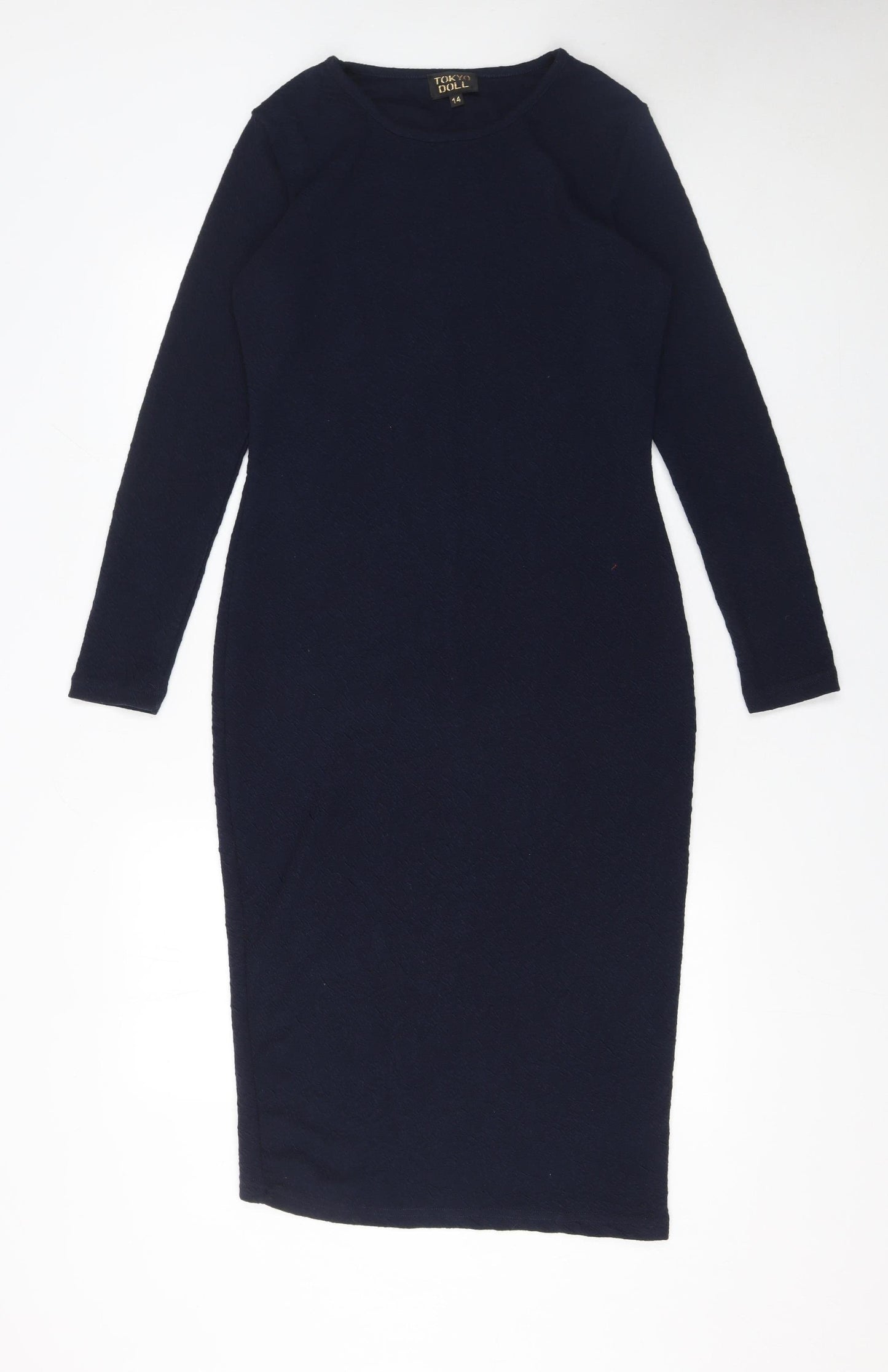 Tokyo Doll Women’s Black Size 14 Bodycon Midi Dress Long Sleeve