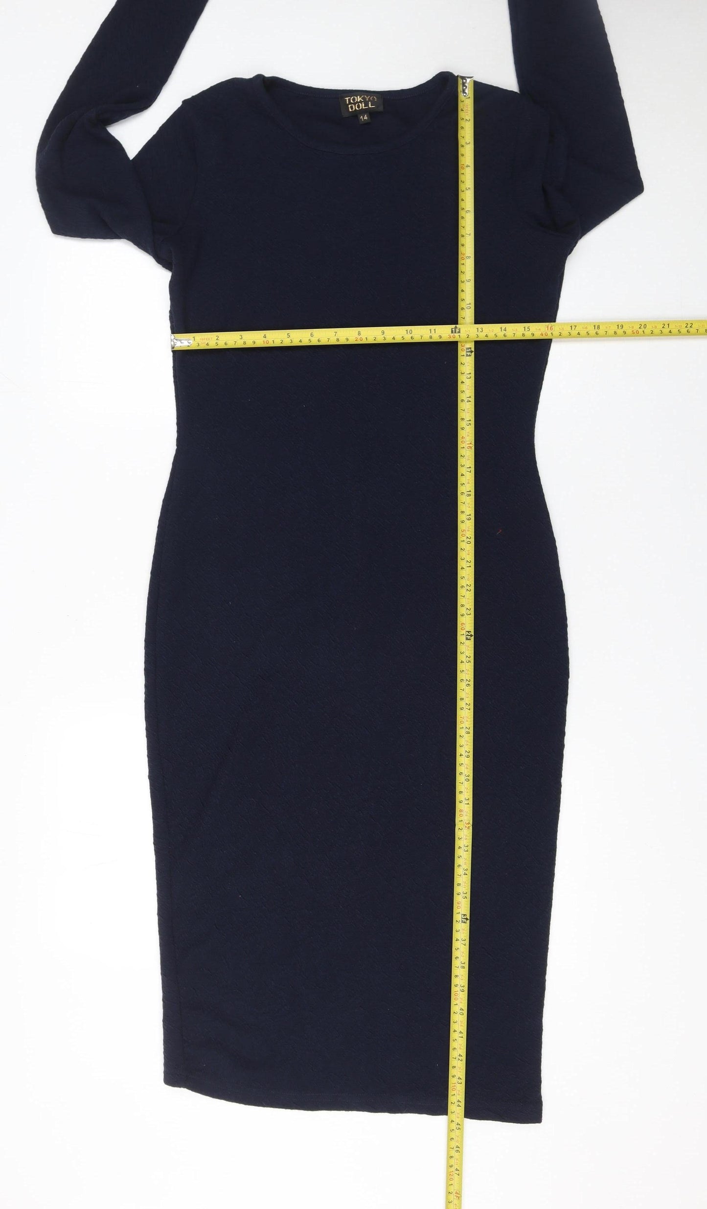 Tokyo Doll Women’s Black Size 14 Bodycon Midi Dress Long Sleeve