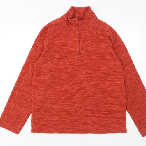 Mountain Warehouse Men's Red 1/4 Zip Fleece Pullover Sweatshirt S