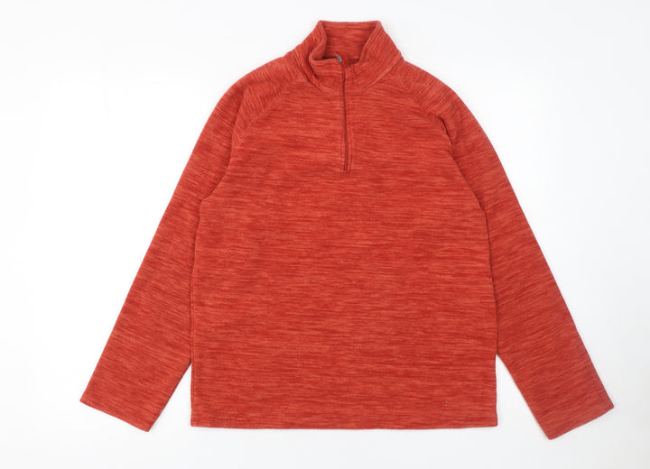 Mountain Warehouse Men's Red 1/4 Zip Fleece Pullover Sweatshirt S