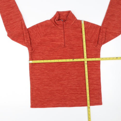 Mountain Warehouse Men's Red 1/4 Zip Fleece Pullover Sweatshirt S
