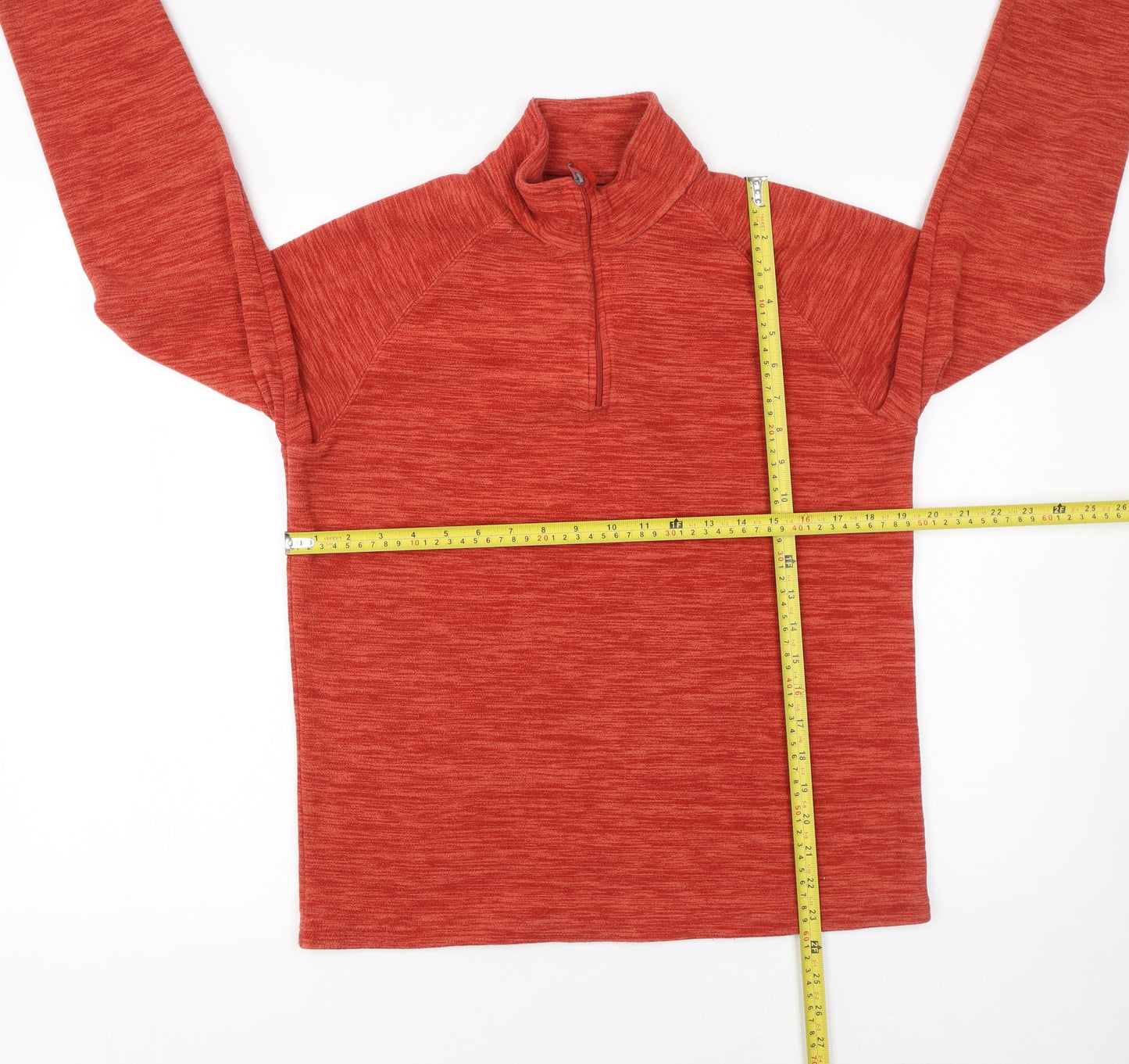 Mountain Warehouse Men's Red 1/4 Zip Fleece Pullover Sweatshirt S