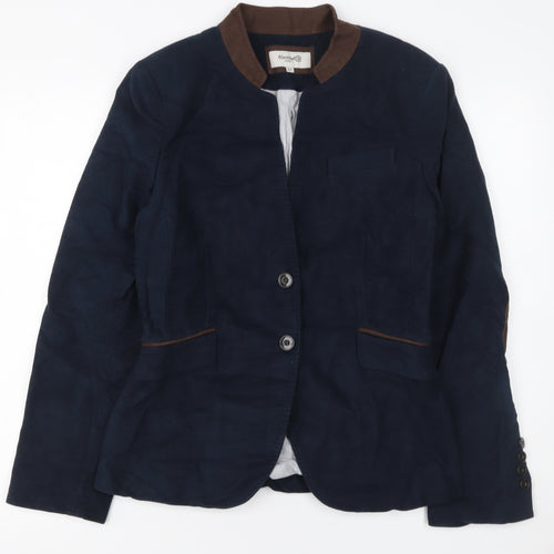Formula Joven Women's Navy Blue Blazer Jacket Size 14 Cotton Blend