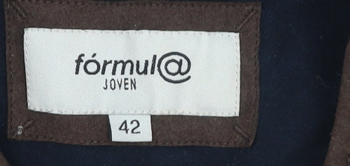 Formula Joven Women's Navy Blue Blazer Jacket Size 14 Cotton Blend