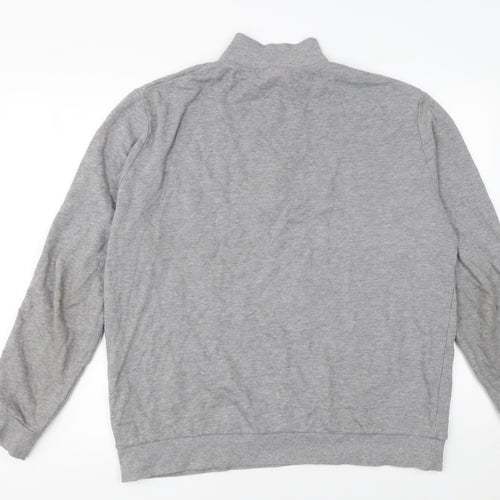 ASOS Design Mens Grey XL 1/4 Zip Sweatshirt Cotton Blend Pullover